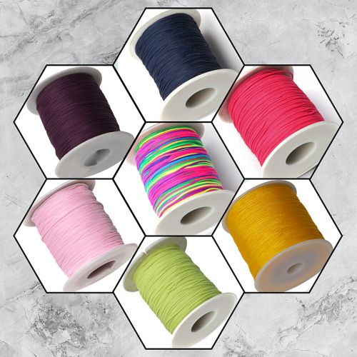 Generic iYOE 1mmx20meters Nylon Gold Color Silk Cord Thread For DIY Tassels  Christmas Decor Pendant Lanyard Braided String