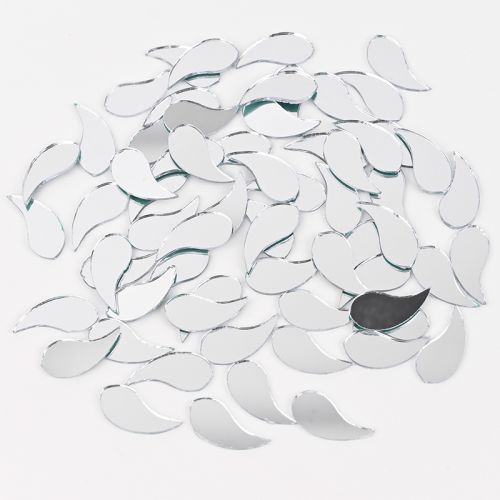 100 Pieces, Silver Glass Mirror off Cuts, 2 Mm Thickness, Art&craft 