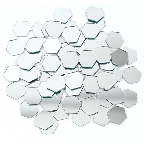 1 Inch Mirror Tiles for Crafts, 120 Pack Small Square Glass for